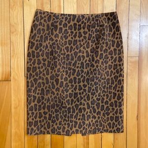 Vintage suede animal print skirt